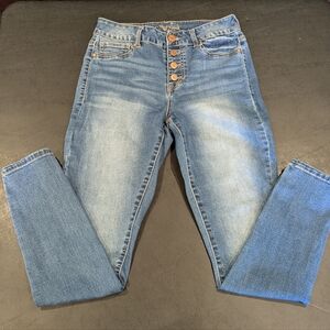 Maurices Regular Length Skinny Ankle Size S High Rise Super Stretch Button Fly